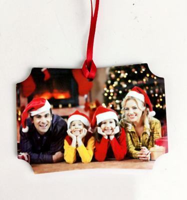 China Rectangle Shape Pendent Dye Sublimation Blanks Xmas Gift Decoration for sale