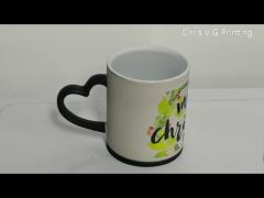 Sublimate ceramic magic mug with mug press machine