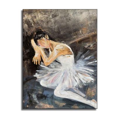 China Modern Handcrafted Modern Customize Original Artist Ballet Dance Gilr Decorations For Oil Painting for sale