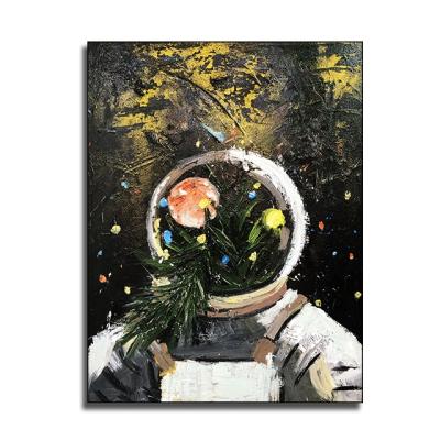 China Abstract for hotel bar room flower astronaut abstract oil painting for sale