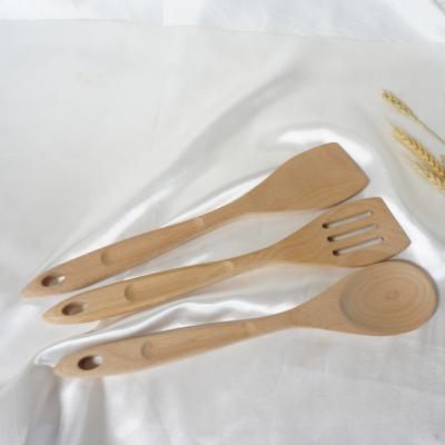 China New Design Sustainable Kitchen Tools China Manufacturer Of 3 Piece Beech Wood Kitchen Utensils Tools for sale