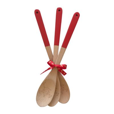 China Sustainable Christmas Kitchen Utensils Beech Spoon Instruments Kitchen Tools for sale