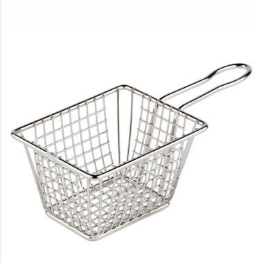 China Sustainable Low Price Restaurant Metal Stainless Steel Food Serving Basket for sale