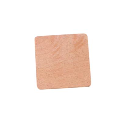 China Sustainable Wood Coasters Set Home Gadgets Service Tray Coasters Natural Beech Wood Coasters For Wood Table for sale