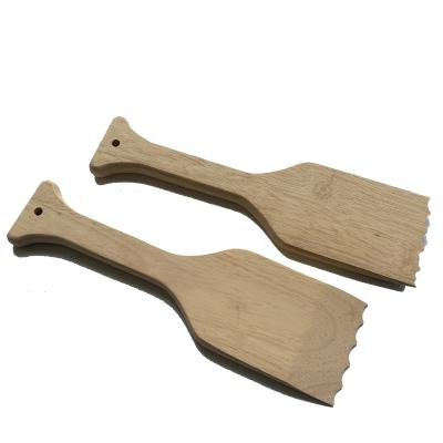 China Bolin's Free Custom BBQ Stripper Grill Scraper Easily Cleaned Wooden Beech Wood for sale