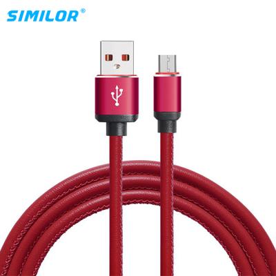 China High Speed ​​Transmission Leather Material Cable Mini Data Camera Phone USB Cable 3m Charging Cable for sale