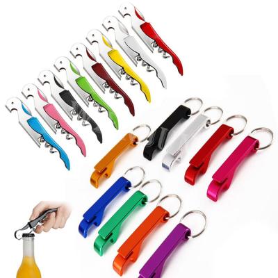 China Viable Mini Beer Bottle Opener Stainless Steel Wine Bottle Opener Metal Bar Key Chain Ring Can Bottle Opener for sale