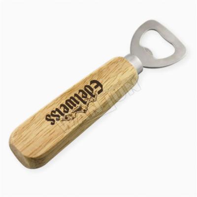 China Viable Wholesale Custom Wooden Handle Wooden Bottle Opener Logo for sale