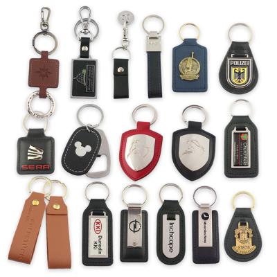 China Simplicity Key Chain Leather Blanks Cheap Factory Cheap Factory Keyring Metal Blank Leather Key Chain for sale