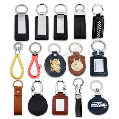 China Eco-friendly Custom Blank Leather Metal Key Chain Key Fob, Metal Key Ring Netting for sale