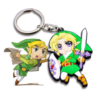 China 2d Cartoon Anime Factory Goma Llavero Custom Keychain PVC Soft Rubber Keychains for sale