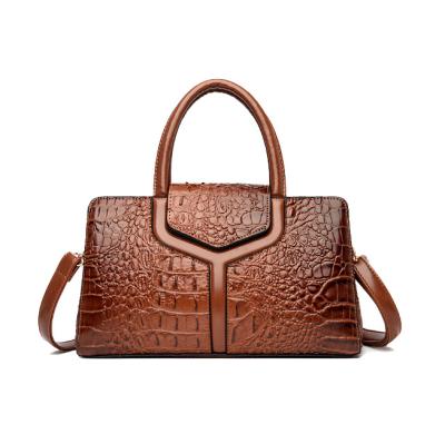 China New Design Vintage Large Capacity Crocodile Bag Luxury Textured High_Quality Women's Bag Fashion Vintage Shoulder Handbag Classic Bag for sale