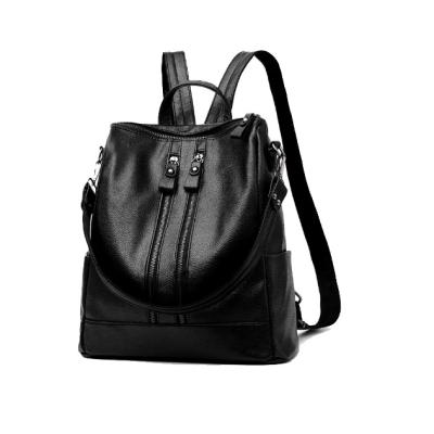 China Retro fashion portable new women's large capacity backpack Korean casual soft leather female bag classic shoulder bag for sale