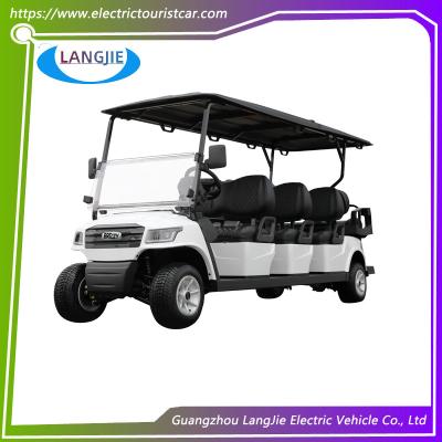 China 8 Passenger Electric Golf Cart Custom Golf Carts AC Motor With Black Roof for sale