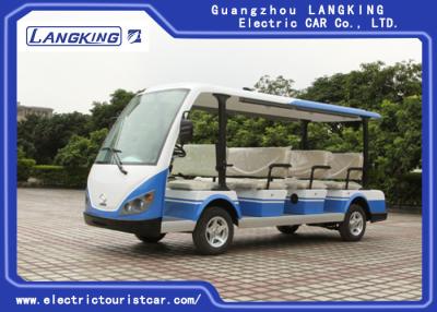 China Blue / White 72V Electric Sightseeing Car , 11 Person Electric Passenger Bus for sale