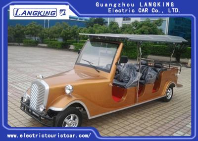 China Luxurious Golden Electric Vintage Cars 8 Person Whole Metal Body With Cargo Box for sale