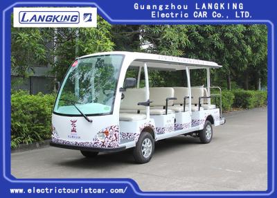 China White Tourist Electric Sightseeing Car With 14 Seats Battery Operated 72V 5.5KW for sale