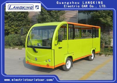 China Green Electric Tourist Car With Semi Closed Door / Electric Sightseeing Bus for sale