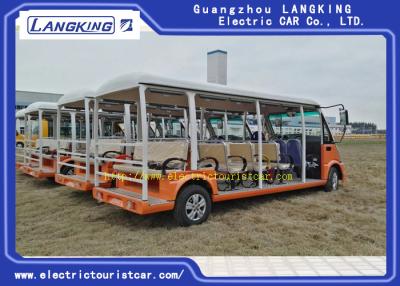 China Fair Use Electric Shuttle Vans , Orange 23 Seats Street Legal Electric Vehicle for sale