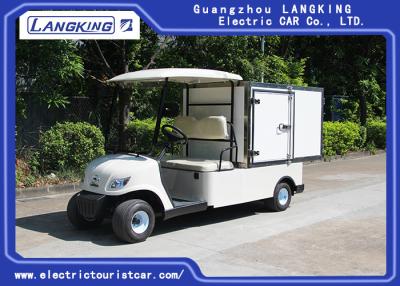 China 2 Person White Mini Electric Cargo Truck With Stainless Steel Cargo Box 650kg 48v 3kw DC Motor for sale