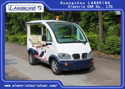 China White Electric Security Patrol Vehicles 48V DC System With Small Top Light / 4 Seater Sightseeing Car for sale