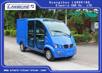 China Blue Color Electric Patrol Car 4kW DC Motor Driven Battery Powered Carry Van With Enclosed Cargo Box for sale