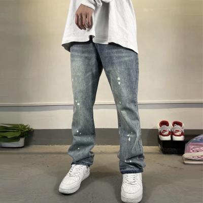 China 2021 New Arrival QUICK DRY Stylish Straight Loose Plus Size Vintage Mens Jeans Pants Leg Hip Hop Blue Wide Leg Jeans For Men for sale