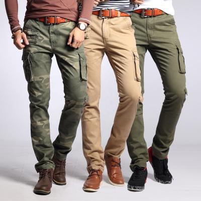 China 2021 Anti-Wrinkle Camouflage Stylish Slim Pants For Men Wholesale Custom Outdoor Multi Pockets Cargo Pants Mens Trousers for sale