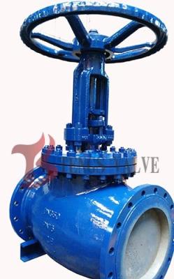 China Fully Open Handwheel Bolted Bonnet Globe Valve Blue Color Metallic Seating Surface for sale