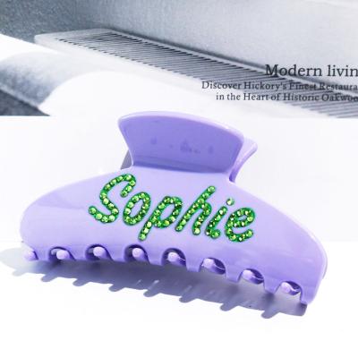 China Eco-Friendly Manufacturer Custom Branded Logo Hair Claws Name Design Acetate Alphabet Claw Clip Letter Personalized Hair Claw Words for sale