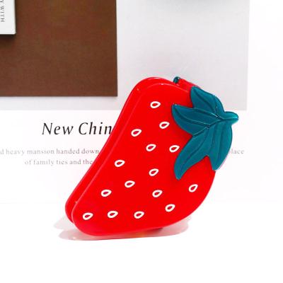 China Wholesale Korean middle girls hair eco-friendly summer style strawberry hair claw elegant fruit cellulose acetate claw cuts low moq for sale