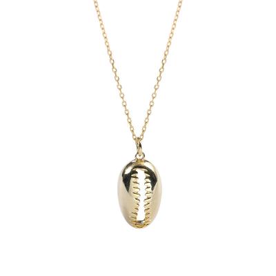 China BOHEMIA 2019 Summer Bohemia Popular Style 925 Sterling Silver Gold Cowrie Shell Necklace for sale