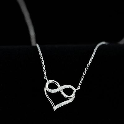 China FASHIONABLE New Jewelry S925 2021 Collection Silver Infinity Heart Necklace for sale