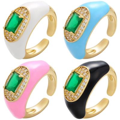 China Luxury BOHEMIA Women Jewelry Party Wedding Cubic Zirconia Gold Green Diamond Ring for sale