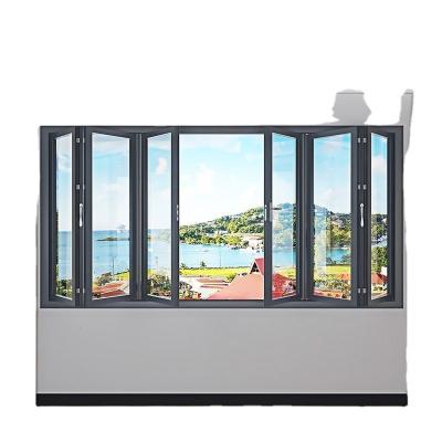 China WEI CREDITOR high quality soundproof broken deck folding folding aluminum windows for dining room for balcony factory direct supply for sale