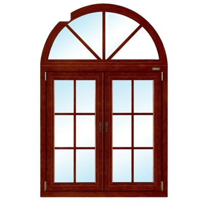 China Traditional Broken Sound Proof Aluminum Bridge Design Heat Insulation Curved Stained Glass Windows For Living Room For Bedroom for sale