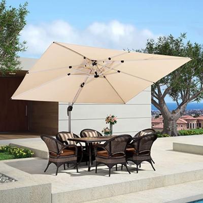 China 360 Degree Rotating Cast Steel Umbrella Base Outdoor Rectangle  Large Cantilever Umbrella Windproof Offset  Heavy Duty Sun Umbrella for Garden for sale