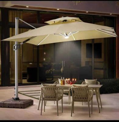 China Sun Wind Rain Proof Garden Multi-position Patio Outdoor Umbrellas Parasol Lights With Led Lights Anti-UV for sale