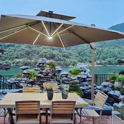 China Sun Wind Rain Proof High Quality solar led patio umbrella outdoor parasol large roman umbrella for sale