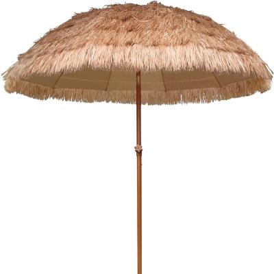 China Eco Friendly Hawaii style PP Straw outdoor thatch Beach Umbrella for sale