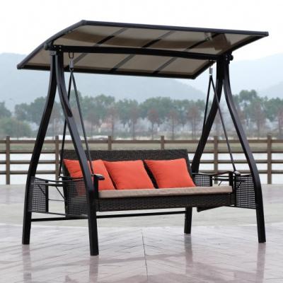 China Strong Swing Seat High Quality Swing Chair Garden 3 Seater Roof Outdoor Metal Patio Swings Bed for sale