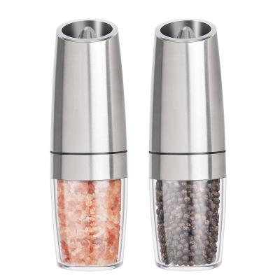 China Viable Pepper Grinder, Salt and Pepper Grinder and Adjustable Coarseness, Battery Operated with LED Light, One, Stainless Steel (Set/Silver) for sale