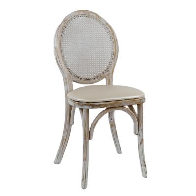 China Modern New Style Natural Rattan Cafe Chair With Beech Wood Dining Chair Or Restaurant Cane Rattan Dining Chair for sale