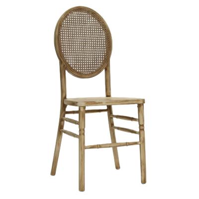 China Modern Round Cane O Wicker Back Wooden Hotel Event Dining Chair for sale