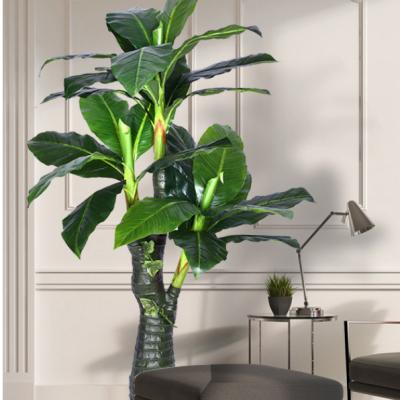 China Artistic Wholesale Plastic Indoor Artificial Plants And Trees With Wide Leaf For Hotel And Restaurant for sale