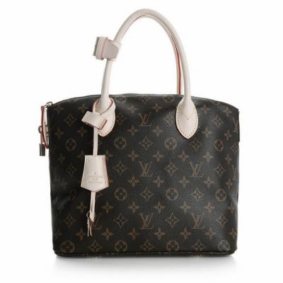 中国 女性のための革ハンドルの酸化と金色真鍮 LV モノグラム ハンドバッグ キャンバス Lockit PM 販売のため