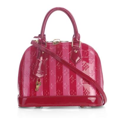 China Red Mirror Perfect Quality LV Monogram Vernis Leather Alma BB with Soft textile lining for sale