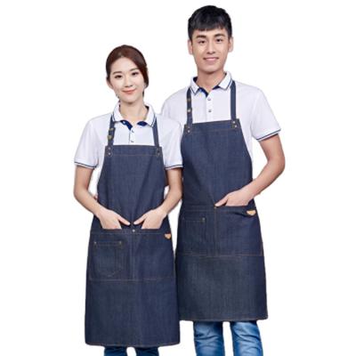 China Breathable Work Barber Shop Jeans Hair Dresser Salon Apron Hairdressing Workwear for sale