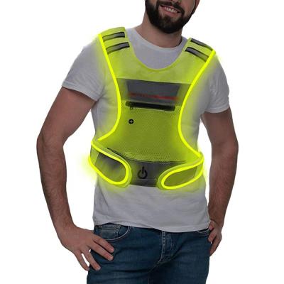 China LED FLASHLIGHT USB Rechargeable LED Running Vest Reflective High Visibility Comfortable Bright Lights Perfect For Night Running for sale