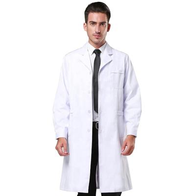 China Long Sleeve Lab Coat Comfortable Professional White Workwear Uniform Button Down Classic Fit With-3 Pockets For Women And Men for sale